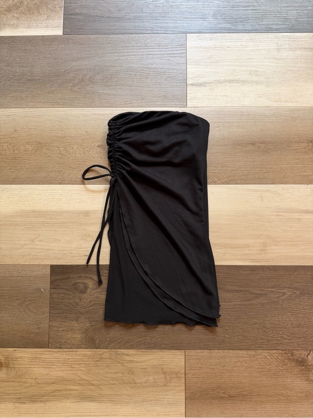 NWT Garage Black Ruched Tie Fly Away Top